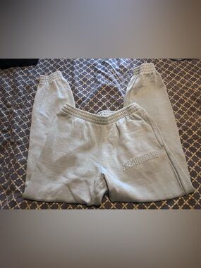 Light Green Sweatpants with Embroidered Logo